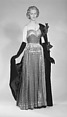 Evening dress, Mainbocher (French and American, founded 1930), Silk, metal, American